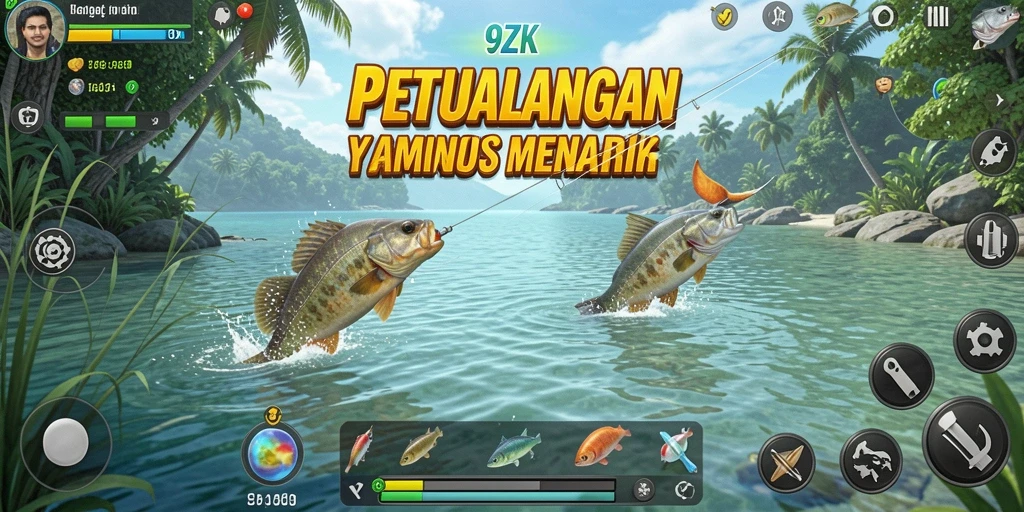 Tangkapan besar di 9ZK saat memancing di danau yang indah.