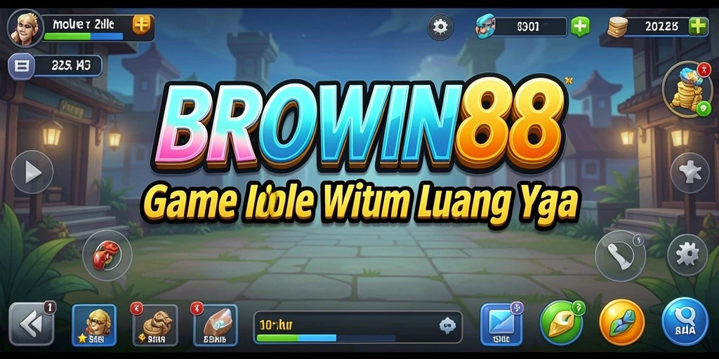 Screenshot gameplay BROWIN88 menampilkan karakter yang mengumpulkan sumber daya.