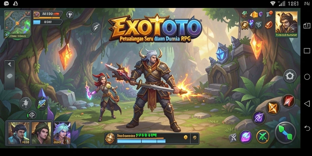 Tangkapan layar gameplay RPG EXOTOTO yang menarik dan menantang.
