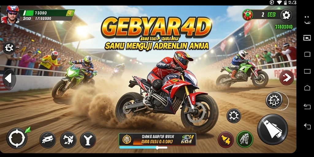 Tampilan gameplay GEBYAR4D yang mendebarkan dan realistis.