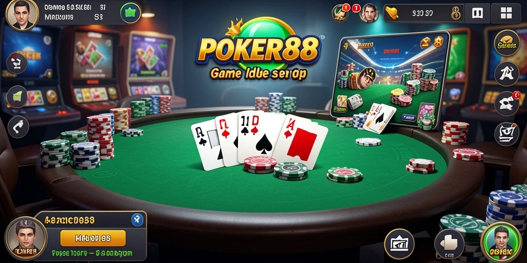 Tampilan gameplay POKER88 yang menarik dengan sistem Idle.