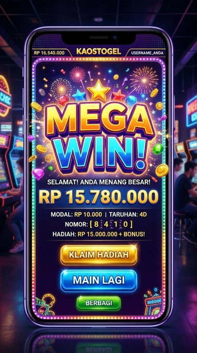 Tampilan antarmuka aplikasi kaostogel yang sederhana dan intuitif.